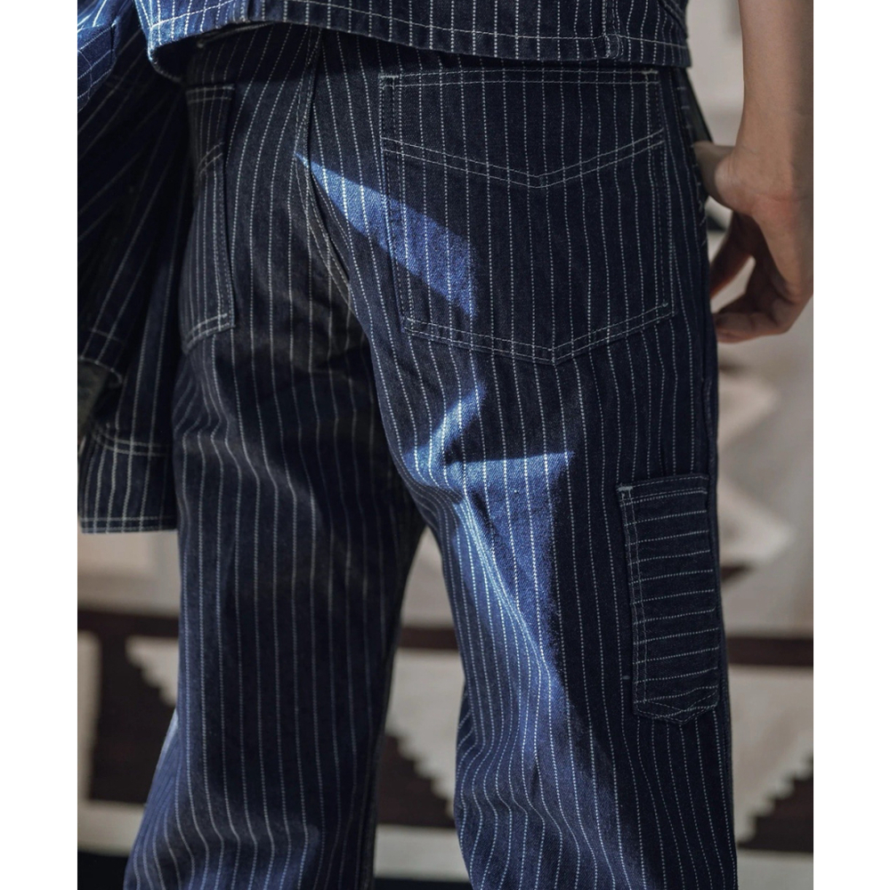 Non Stock W30 1920s Overall Wabash Railway Indigo Denim Work Pants 100%Cotton M